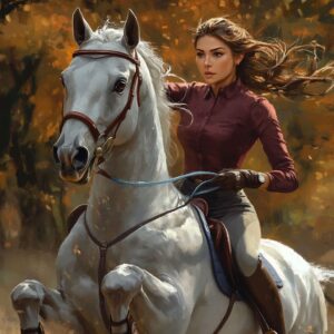 Ein Schimmelwallach gilt als Problempferd, weil er sich nicht ruhig reiten lässt.