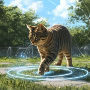 Katze läuft über Erdboden, hat Bodenkontakt und bleibt gesund